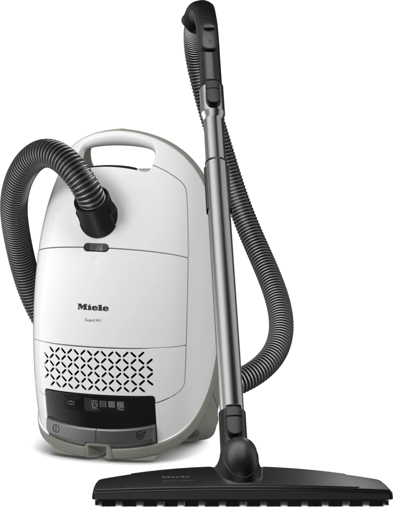 Brilliant White Miele Guard M1 Parquet XL canister vacuum used by Oahu Fresh Clean