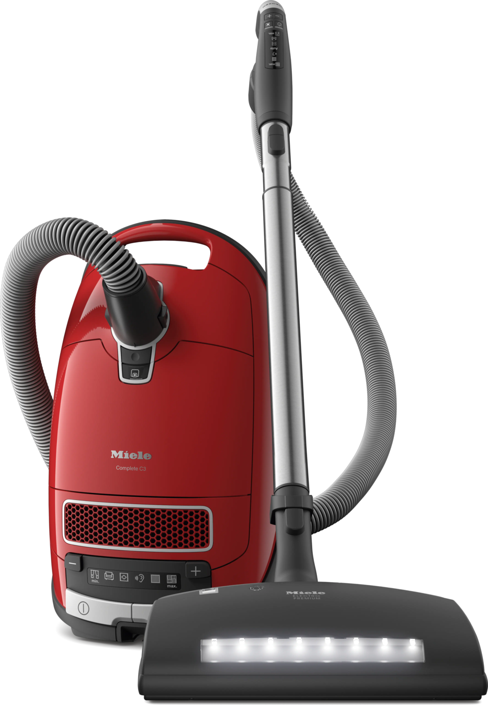 Official Miele Complete C3 HomeCare+ SGPE0 Mango red canister with SEB 236 electric powerhead